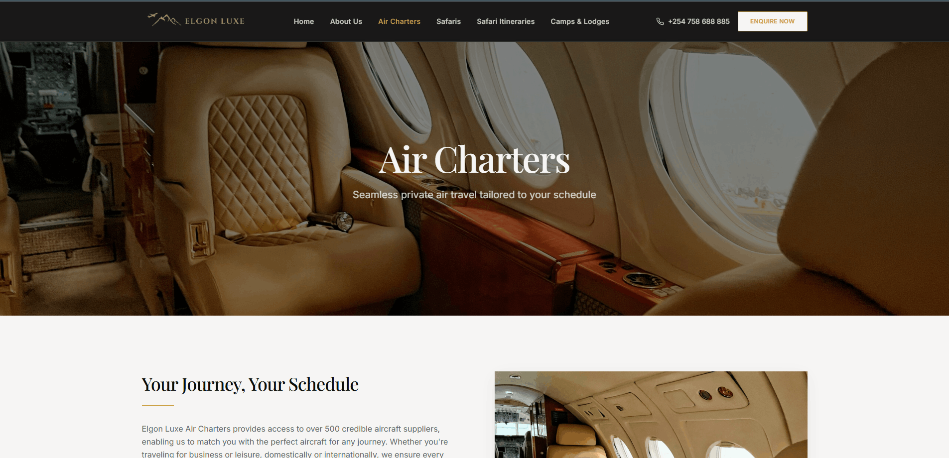 Elgon Luxe — Private Aviation & Luxury Travel Website